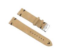 DUBTEDHOU Retro-Lederarmband, Wildleder-Dornschließe, Ersatz-Uhrenarmband, mehrfarbig, 18 mm, 20 mm, 22 mm, 24 mm, mit Werkzeug(Khaki-black Line-22mm)