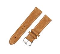 DUBTEDHOU Retro-Lederarmband, Wildleder-Dornschließe, Ersatz-Uhrenarmband, mehrfarbig, 18 mm, 20 mm, 22 mm, 24 mm, mit Werkzeug(Tan With Line-18mm)