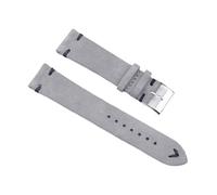 DUBTEDHOU Retro-Lederarmband, Wildleder-Dornschließe, Ersatz-Uhrenarmband, mehrfarbig, 18 mm, 20 mm, 22 mm, 24 mm, mit Werkzeug(Gray-black Line-20mm)