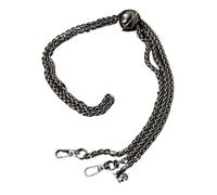 DUBTEDHOU Taschenkette, 2 Stück Metall-PU-Taschenkettenriemen, 6 mm, verstellbar, Mehrfarbig, 120 cm, for selbstgemachte Handtaschen(Black)