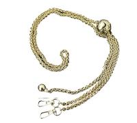 DUBTEDHOU Taschenkette, 2 Stück Metall-PU-Taschenkettenriemen, 6 mm, verstellbar, Mehrfarbig, 120 cm, for selbstgemachte Handtaschen(Gold02)
