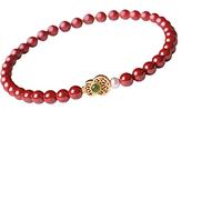 DUBUSH Fengshui Calabash Cinnabar Armband Stretch Verstellbare Rote Perlen Armbänder Feng Shui Glücksarmband Natürliches Cinnabar Kristall Armband Glücksgeschenke für Männer Frauen