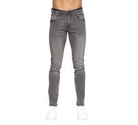 Duck and Cover Essential Stretch-Jeans „Maylead“ für Herren, schmale Passform (Slim-Fit), mit Zierrissen, umklappbar, abgetragener Effekt, Baumwolle, gerades Bein, 38 W / 34 L