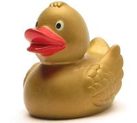Duckshop I Badeente Gold I Quietscheente I L: 8 cm I Quietscheentchen I Geschenk für Menschen die Schon Alles haben I Präsent Sammler