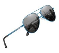 DUCO Cool Polarisierte Sonnenbrille Herren Klassische Unisex Fliegerbrille UV400 Filter Kategorie 3 3025K (Blau Rahmen Grau Linse)