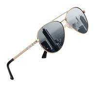 DUCO Cool Polarisierte Sonnenbrille Herren Klassische Unisex Fliegerbrille UV400 Filter Kategorie 3 3025K (Gold,Grau)