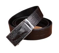 DUddTTW Klassischer Gürtel aus Leder mit Nähten für Herren mit graviertem Tiergürtel für Herren, Schnalle, Schiebe-Hüftgurt, passend für Gürtel
