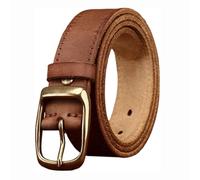 DUddTTW Vintage Gürtel 1,3 Zoll breiter Gürtel Herren Rindsledergürtel Herren Verstellbarer Gürtel für Männer Massives Messing Single Prong Schnalle Herrengürtel