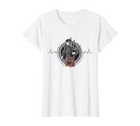 Dudelsackspieler schottischer Bagpipe-Herzschlag Dudelsack Preisgünstiges Grafik-T-Shirt, Damen, Weiß, S