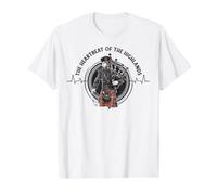 Dudelsackspieler schottischer Bagpipe-Herzschlag Dudelsack Preisgünstiges Grafik-T-Shirt, Herren, Weiß, S