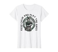 Dudelsackspieler schottischer Bagpipe-Playing Dudelsack Preisgünstiges Grafik-T-Shirt, Damen, Weiß, XL