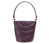 DUDU Gesteppte Damen Umhängetasche aus Nappaleder, kleine Tasche mit Reißverschluss, stilvolles Design Deep Purple
