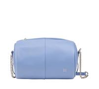 DUDU Barell -Ledertasche, Umhängetasche mit Kette und Leder, stilvolle Mode kleine zylindrische Tasche mit Reißverschluss Pastellblau