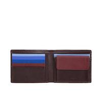 DUDU Bunte Herrenbrieftasche RFID aus Nappaleder mit Münzfach und Kartensteckfächer Dunkelburgundy