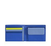 DUDU Bunte Herrenbrieftasche RFID aus Nappaleder mit Münzfach und Kartensteckfächer Kornblume