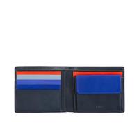 DUDU Bunte Herrenbrieftasche RFID aus Nappaleder mit Münzfach und Kartensteckfächer Navy