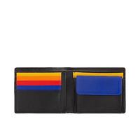 DUDU Bunte Herrenbrieftasche RFID aus Nappaleder mit Münzfach und Kartensteckfächer Schwarz