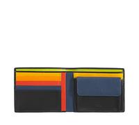 DUDU Bunte Herrenbrieftasche RFID aus Nappaleder mit Münzfach und Kartensteckfächer Schwarz