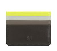 DUDU Buntes Kreditkartenetui in Nappaleder und 6 Fächern Coffee Brown