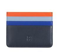 DUDU Buntes Kreditkartenetui in Nappaleder und 6 Fächern Navy