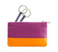 DUDU Buntes Schlüsseletui aus Leder Unisex mit Reißverschluss Fuchsia