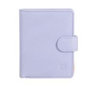 DUDU Damen Geldbörse aus echtes Leder, kleines Leder RFID-Kartenetui mit Reißverschluss, Münzfach, Außenverschluss Provence Lilac