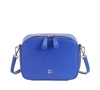 DuDu Damen Umhängetasche aus Leder, Kamera Bag mit doppeltem Schulterriemen, Reißverschluss, elegante kompakte Designtasche Kornblume