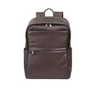 DUDU Damen- und Herren-Lederrucksack für PCs bis zu 15,6“ MacBook 16 Zoll, Reiserucksack 20 Liter, eleganter Multifach-Rucksack für Arbeit und Büro Coffee Brown