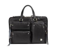 DUDU Elegante Damen-Laptoptasche aus Leder mit Schultergurt - Laptop-Tasche für die Arbeit mit Organizer-Taschen, geräumig und professionell, für Computer und Dokumente, Schwarz