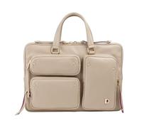 DUDU Elegante Damen-Laptoptasche aus Leder mit Schultergurt - Laptop-Tasche für die Arbeit mit Organizer-Taschen, geräumig und professionell, für Computer und Dokumente, sandgrau