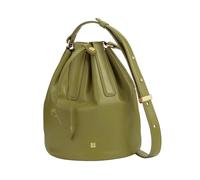 DUDU Große Damen-Handtasche aus Leder mit verstellbarem Schultergurt und Kordelzugverschluss - elegante, geräumige und praktische Tasche für den täglichen Gebrauch und besondere Anlässe, Olivgrün