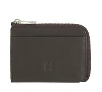 DUDU Herren-Geldbörse mit Reißverschluss, RFID-Geldbörse aus farbigem Leder, Kreditkartenhalter, kompaktes Pocket-Design Coffee Brown