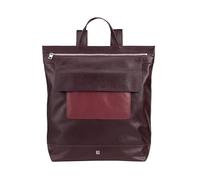 DUDU Herrenrucksack, weicher lässiger Damenrucksack aus echtem Leder mit Reißverschluss Großer bunter Rucksack für die Arbeit und Freizeit Dunkelburgundy