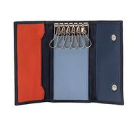 DUDU Klassische mehrfarbige Schlüsselmappe in Leder mit 6 Haken Navy