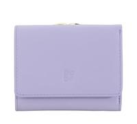 DUDU Kleine Damen-Brieftasche aus Leder mit RFID-Schutz, Münzfach und Klickverschluss, kompakt, 6 Kartenfächer Provence Lilac
