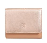 DUDU Kleine Damen-Brieftasche aus Leder mit RFID-Schutz, Münzfach und Klickverschluss, kompakt, 8 Kartenfächer Ballerina