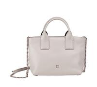 DUDU Kleine Damen-Umhängetasche aus echtem Leder, Elegante Mini-Abendtasche, 22 x 13 cm, doppelte Griffe, Kettenriemen, Reißverschluss Perla