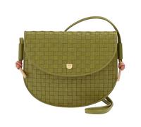 DUDU Kleine geflochtene Umhängetasche aus echtem Leder mit Klappe - elegante Damen-Schultertasche, vielseitige Crossbody-Tasche für den täglichen Gebrauch und Veranstaltungen, Olivgrün
