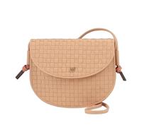 DUDU Kleine geflochtene Umhängetasche aus echtem Leder mit Klappe - elegante Damen-Schultertasche, vielseitige Crossbody-Tasche für den täglichen Gebrauch und Veranstaltungen, Puderrosa