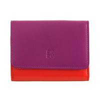 DUDU Kleine mehrfarbige RFID Dambenbrieftasche in Leder Colorful Fuchsia