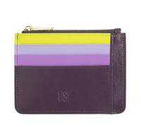 DUDU Kreditkartenetui aus echtem Leder Geldscheinfach mit Reißverschluss Deep Purple