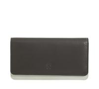 DUDU Mehrfarbige Kuvert - Brieftasche RFID in Leder Coffee Brown