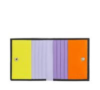 DUDU Mehrfarbiges Portemonnaie RFID in Leder mit Kartensteckfächer und Münzfach Black pop