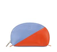 DUDU Mini-Leder Etui, Reise-Kosmetiktasche, kleine Geldbörsen mit Reißverschluss, buntes Design Pastellblau