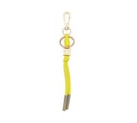 DUDU Minimalistischer Schlüsselanhänger aus Leder, Schlüsselanhänger für Damen und Herren mit Karabinerhaken und Ring, minimalistisches kompaktes leichtes Design Citrus Yellow