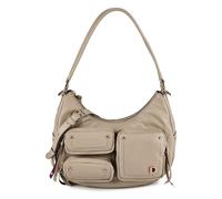 DuDu Pocket Schultertasche Leder 30 cm grau