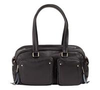 DuDu Pocket Schultertasche Leder 33 cm schwarz