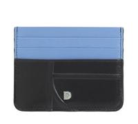 DUDU Porta Carte di Credito in Pelle Stampata, Portacarte Sottile Compatto e Tascabile - Leggero, Elegante e Funzionale, Perfetto per Tasca o Borsa Black_Pastel Blue