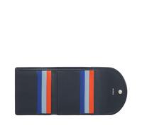 DuDu Portafoglio Donna in Pelle Vera Morbida Piccolo, Tasche Portacarte, Porta Banconote, Cerniera Posteriore per Monete, Portafogli RFID Con Chiusura a Bottone Colorato Navy