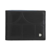 DUDU RFID Blockierendes Herren Portemonnaie aus Bedrucktem Leder, Kleines Taschen Portemonnaie mit Kreditkartenfächern Black_Pastel Blue